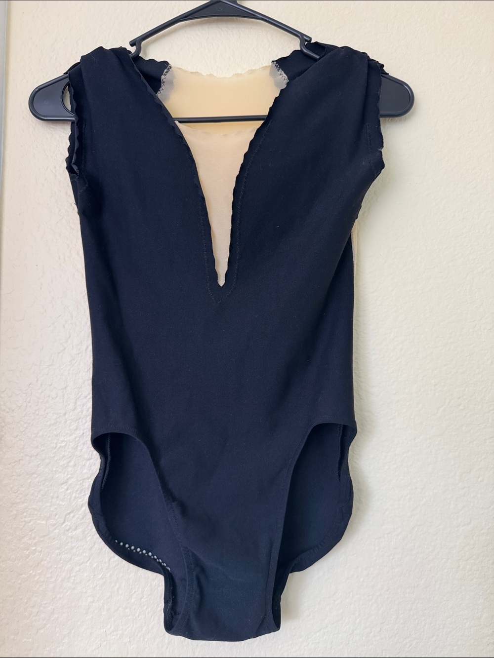 Black V-Neck Sleeveless Bluewaterdancewear Leotard-Bodysuit